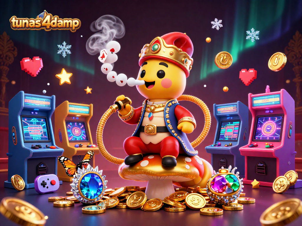 Experience thrilling action at tunas4damp with a captivating 3D scene of unique gambling elements.