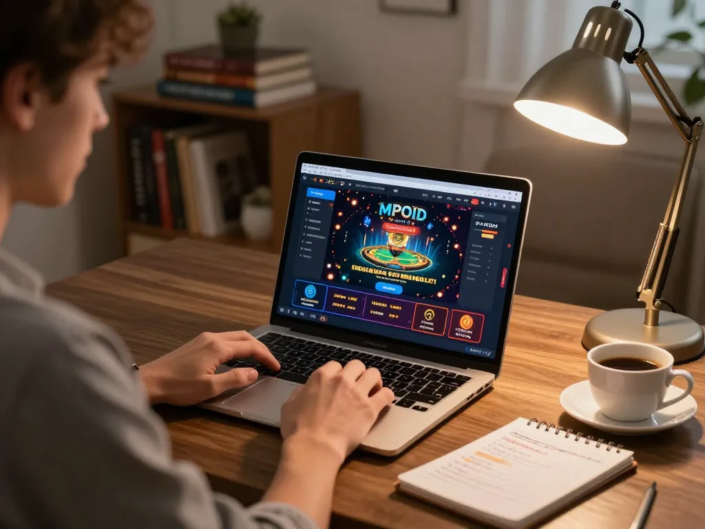 Engaging in strategic online gaming at MPOID from a cozy home setup.