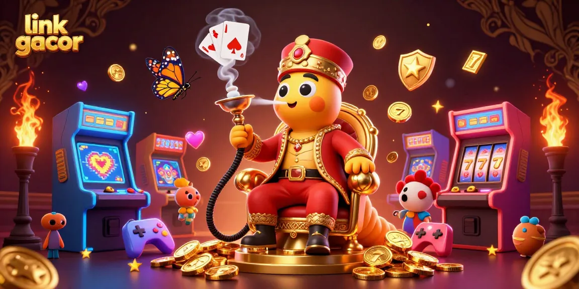 Play exciting slots with link gacor in a vibrant 3D casino scene featuring dynamic gaming elements.