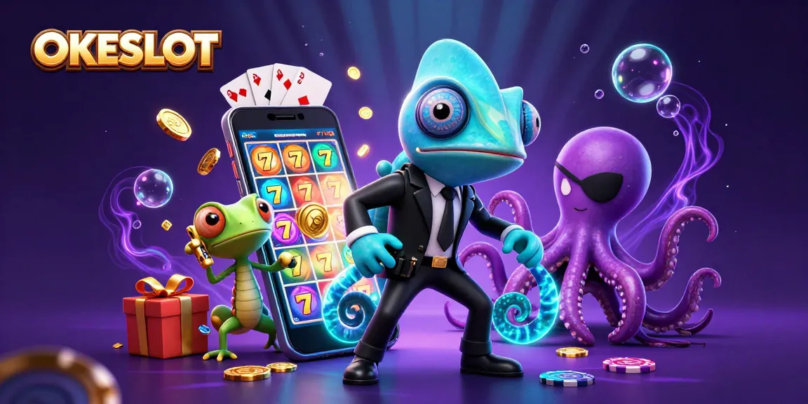 OKESLOT menawarkan pengalaman bermain slot yang menarik dengan karakter unik dalam ilustrasi 3D ini.