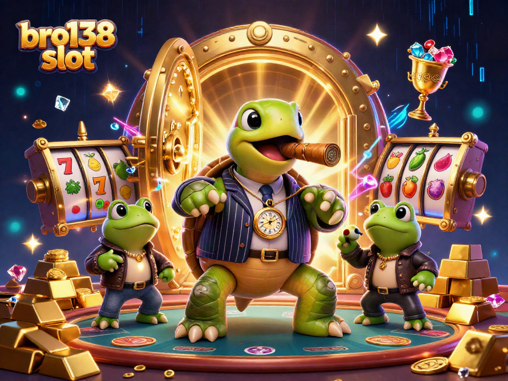 Engage with the thrilling bro138 slot featuring a vintage mobster turtle and dynamic casino elements.