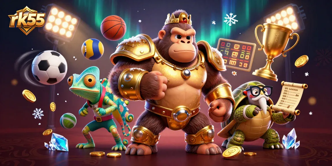 Experience thrilling moments at rk55 with a powerful gorilla king, chameleon spy, and tortoise elder revealing hidden gambling treasures.