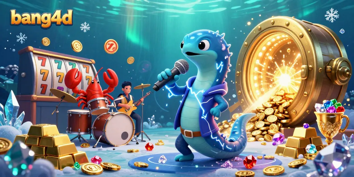 Experience the excitement of bang4d with a vibrant underwater casino scene featuring a DJ electric eel and lively musical elements.