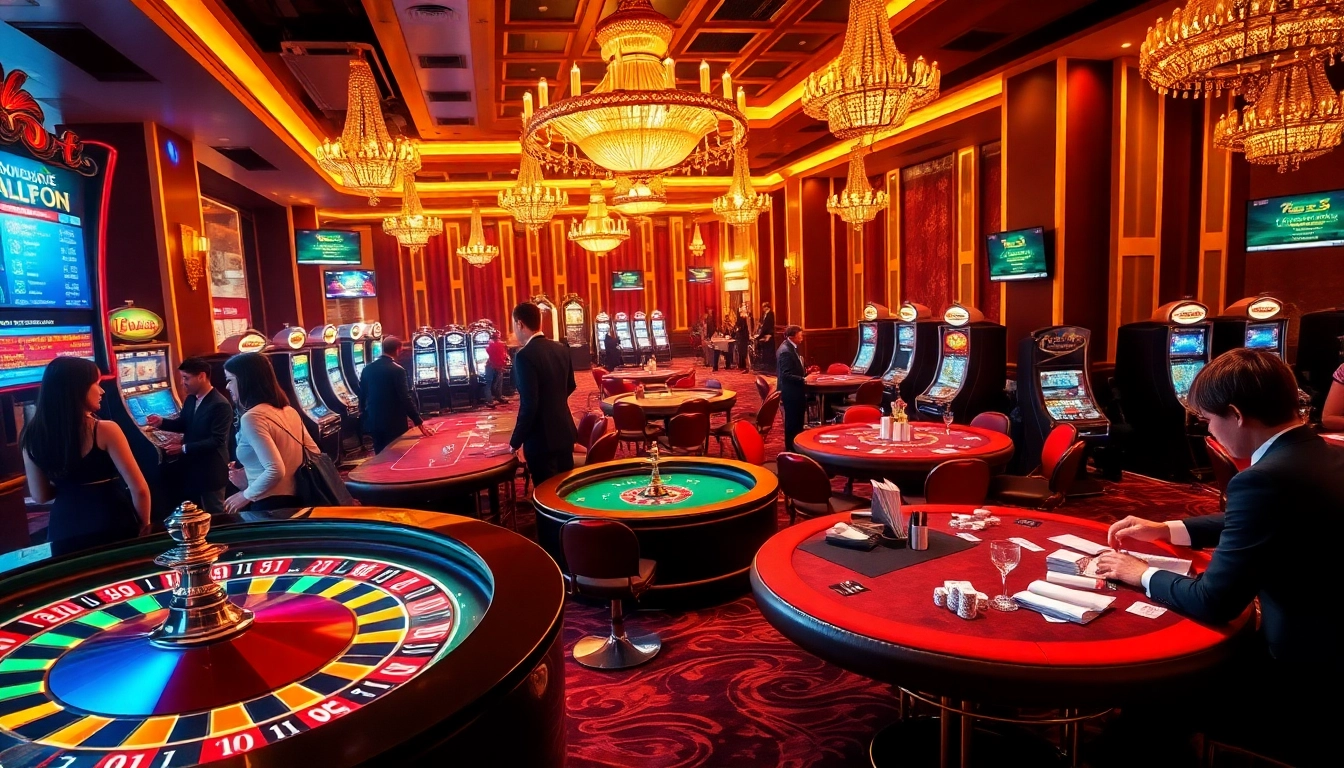 Experience the thrill of Vào Lưới TV in a vibrant casino scene filled with excitement and high-stakes action.