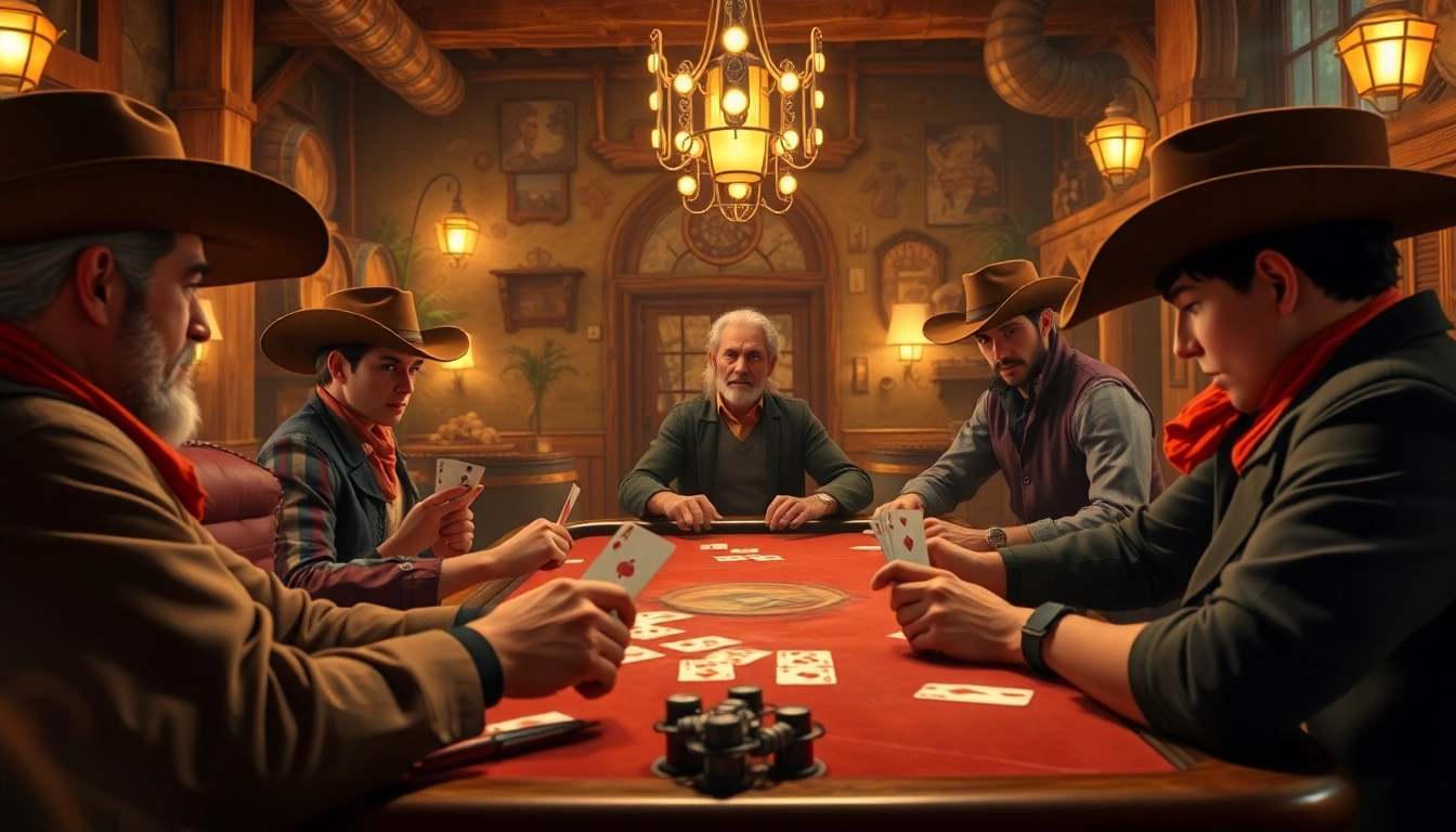 Experience the thrill of the Wild Bounty Showdown with cowboys and poker excitement.