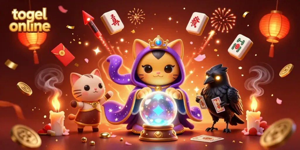 Togel online: Nikmati keberuntungan dengan kucing mistik dan burung gagak dalam suasana kasino yang magis.