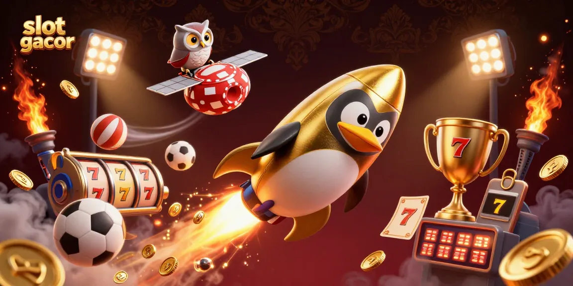 Witness the excitement of slot gacor action as the golden penguin navigates a jackpot journey amidst lavish casino elements.