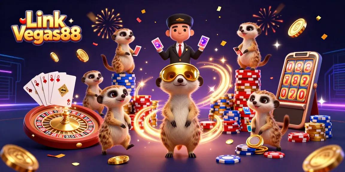 Experience the thrill of gambling with Link Vegas88's exciting casino featuring meerkats in action.