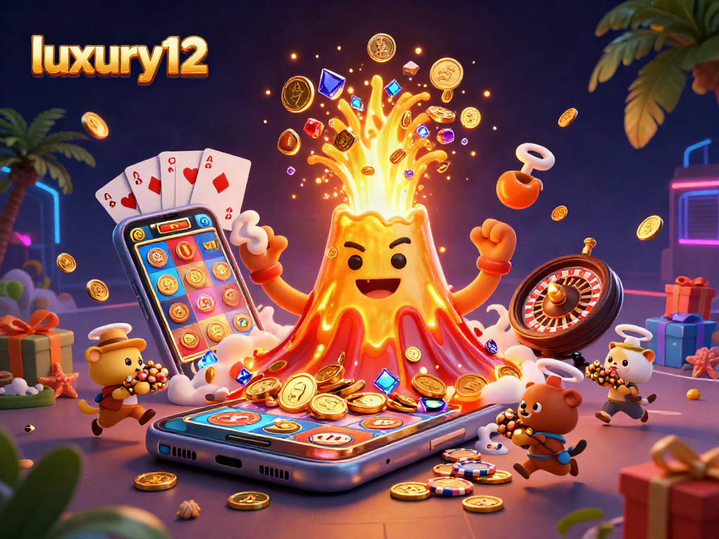 Experience the excitement of luxury12 with golden volcano treasures erupting in vibrant casino action.