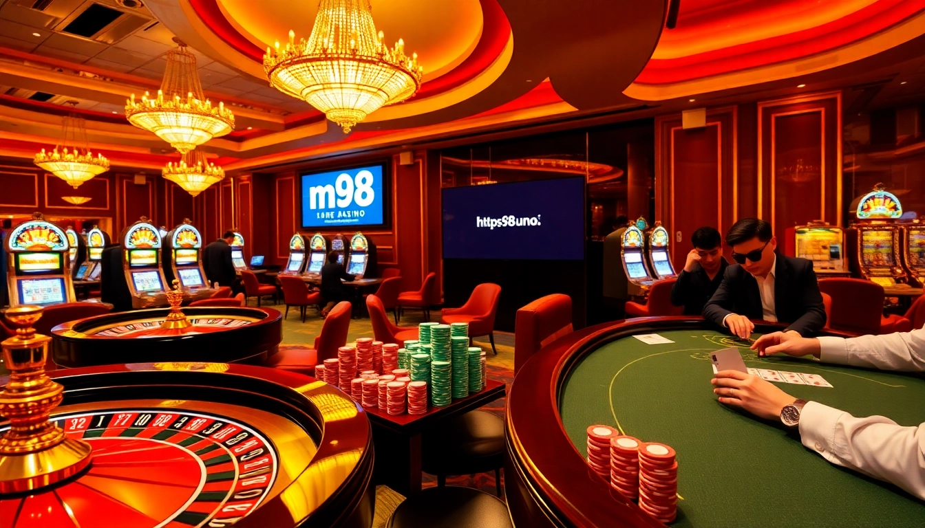 Experience the thrill of gaming at https://m98.uno/, featuring vibrant tables and engaged players.