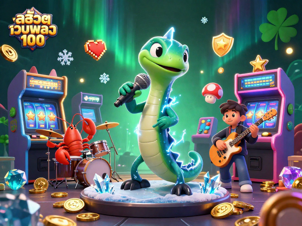 Experience thrilling gameplay with สล็อตเว็บตรง100 in a vibrant underwater casino scene featuring unique 3D characters.