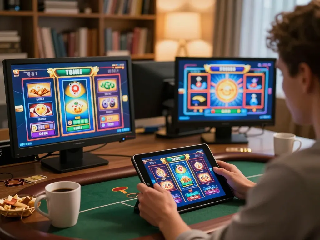 MPOID enhances online gaming excitement with dynamic tablet gameplay in a cozy atmosphere.