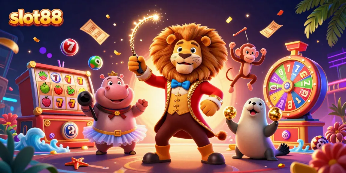 Engage with slot88's vibrant celebration of fun and excitement featuring a circus theme.