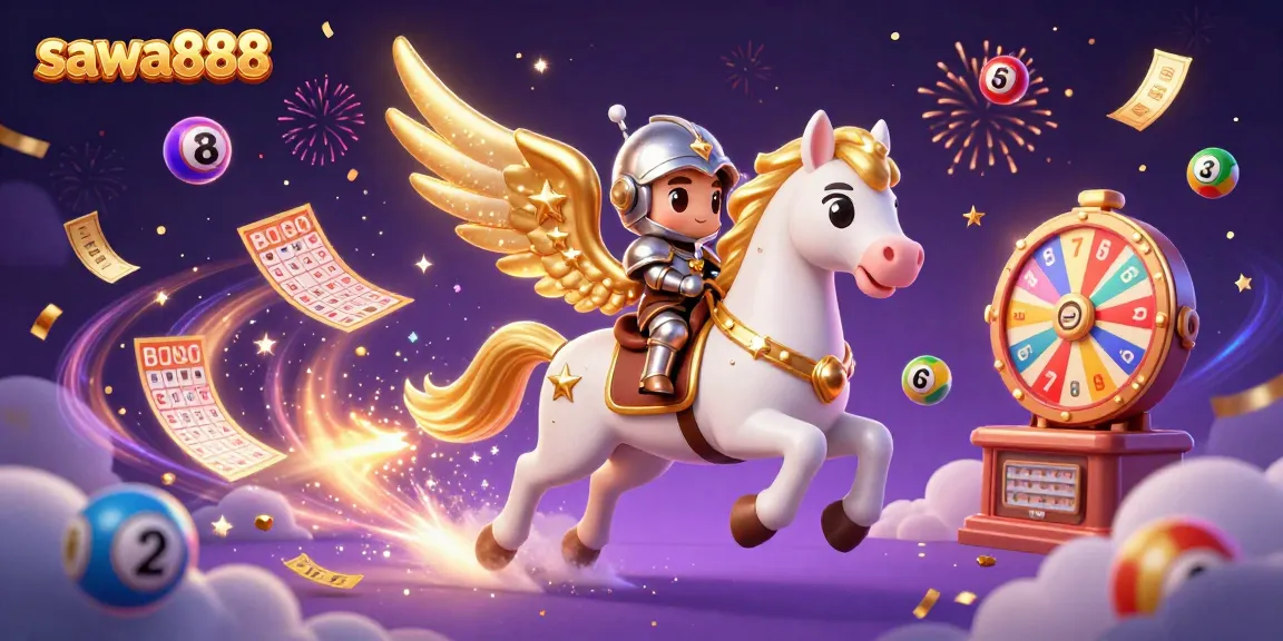 Win big with sawa888 in this vibrant 3D casino scene featuring fantasy elements.