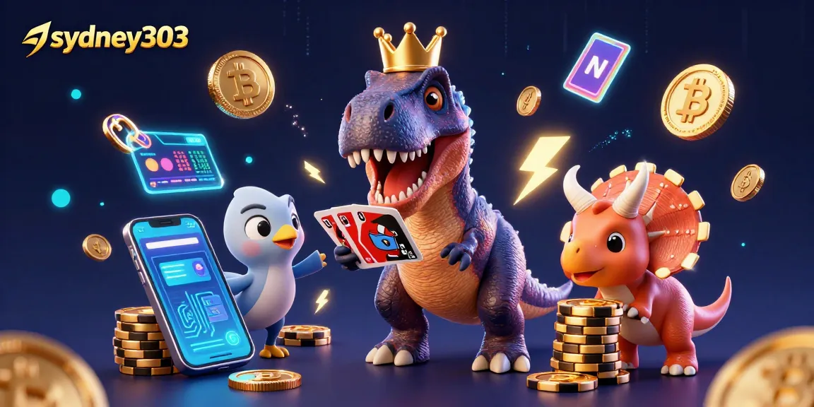 Gambarlah sydney303 dalam skenario kasino yang menyenangkan, penuh warna dan elemen digital.