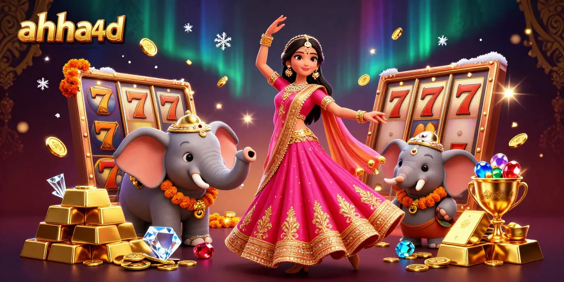 Play exciting slots with ahha4d: a vibrant scene highlighting casino treasures and lucky symbols.