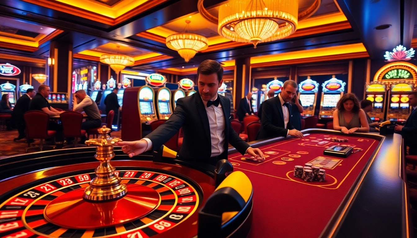 Exciting casino scene with SC88 branding, showcasing poker chips and roulette games in a luxurious setting.