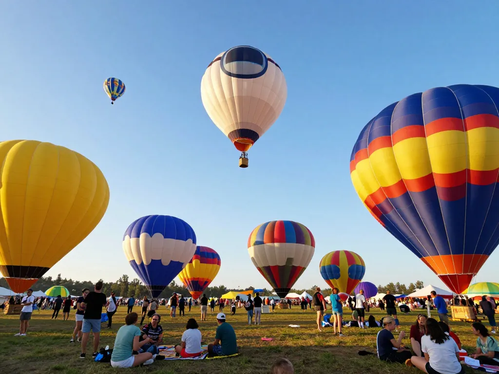 IDNSCORE organizes a thrilling hot air balloon festival showcasing Spaceman designs amidst a vibrant crowd.
