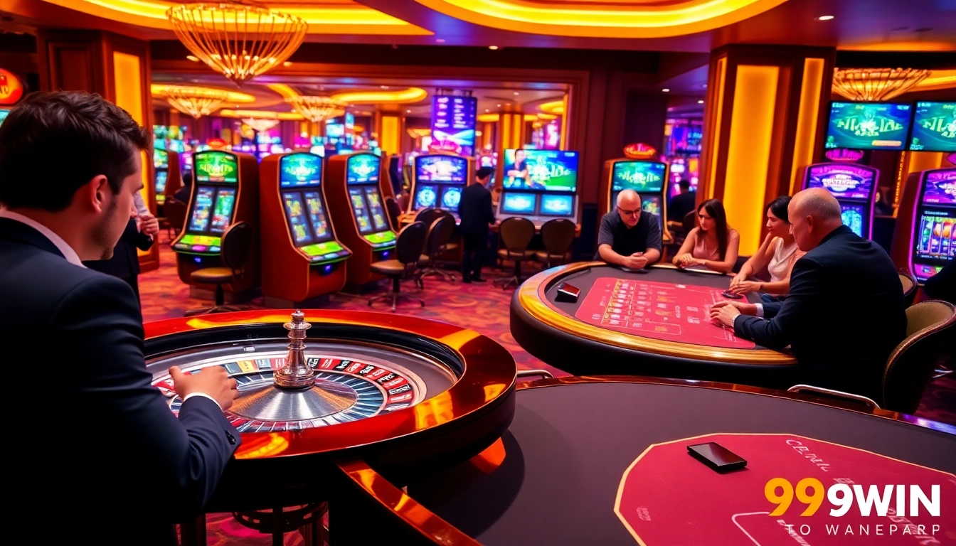Experience thrilling gambling action at 99WIN, featuring poker, roulette, and slot machines.
