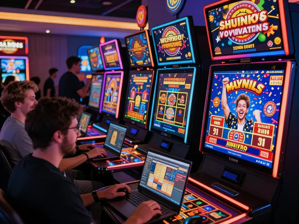 Players enjoying thrilling games on vegasslot77.com in a vibrant online casino.