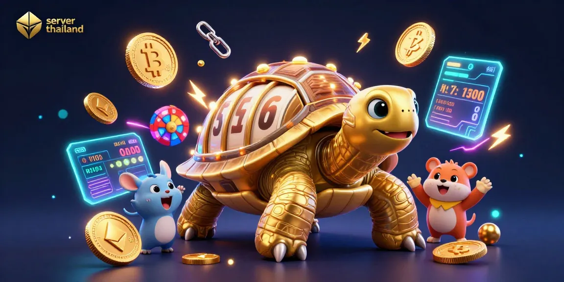 Spin the slots at server thailand with a vibrant, engaging 3D casino illustration showcasing exciting game elements.