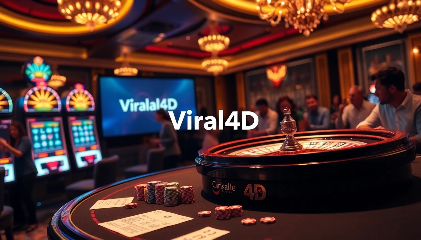 Experience the excitement of gambling at a luxurious casino table featuring Viral4D slots.