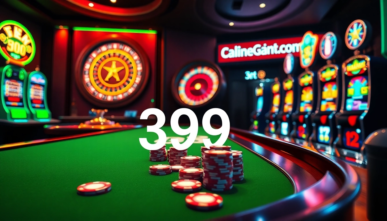 Experience thrilling online gambling at 399W with vibrant casino tables and exciting slot machines.