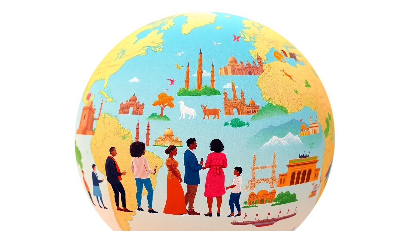Engaging visual representing general knowledge through diverse cultures and landmarks.