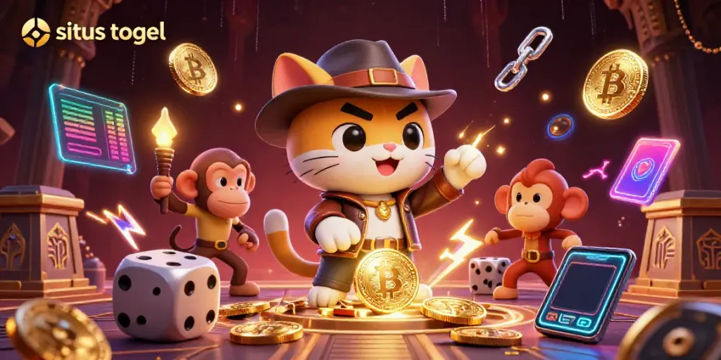 Menggali situs togel dengan eksplorasi yang seru, ditemukan di dalam kuil, bersama kucing arkeolog dan monyet.