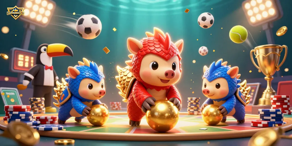Rivalku pangolin tantegacor88 bersaing sambil menggulung bola keemasan di kasino.