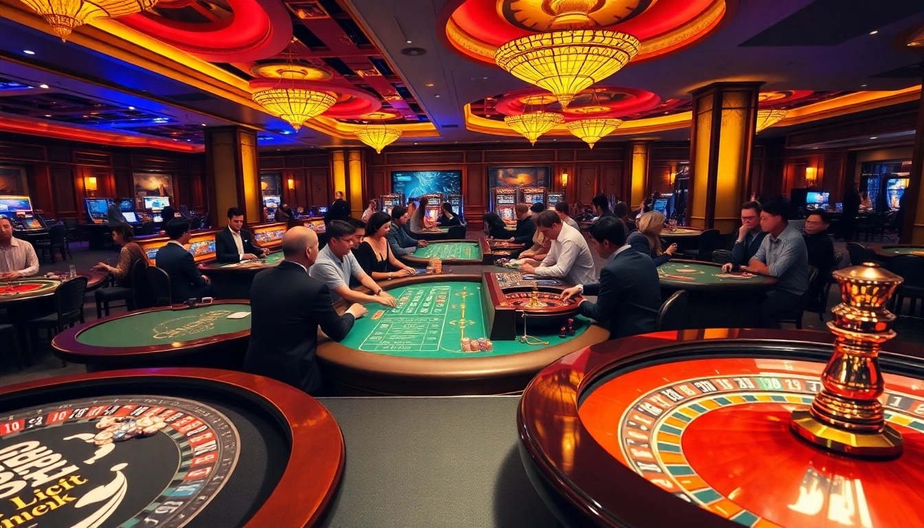 Players engaged in thrilling games while nạp tiền ee88 enhances casino experiences.